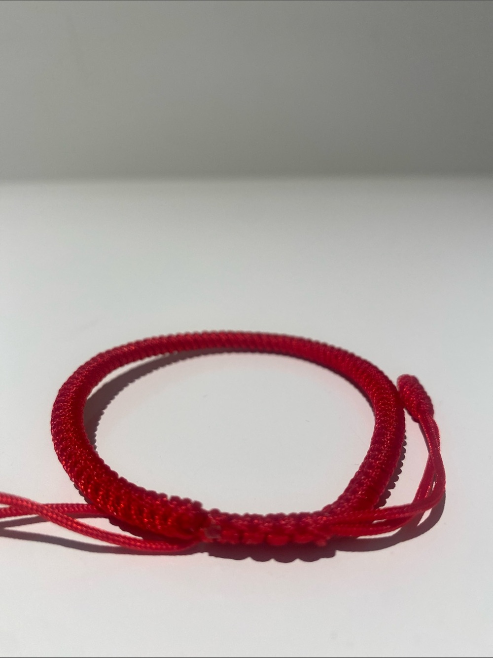 NWOT Buddhist Bracelet Red Nylon Adjustable Sliding Knot Cord